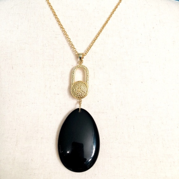 💗18KTG Plated/ Blk Agate TASSEL SET - Picture 3 of 6